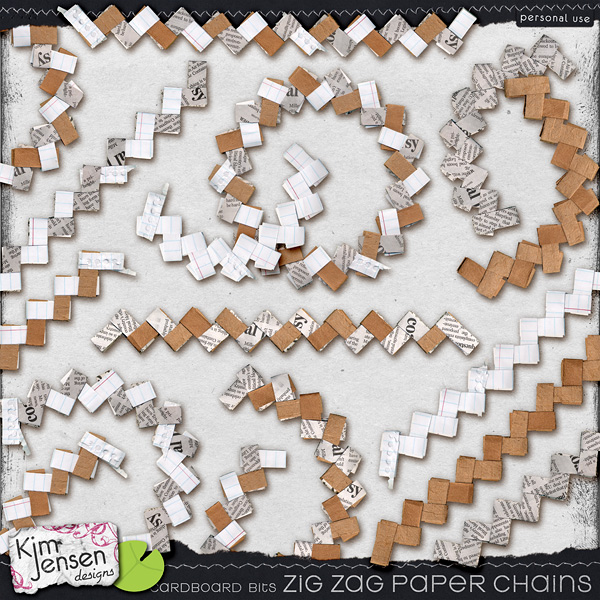 Cardboard Bits - Zig Zag Paper Chains