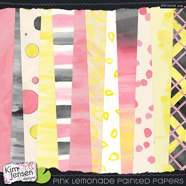 Pink Lemonade Painted Papers